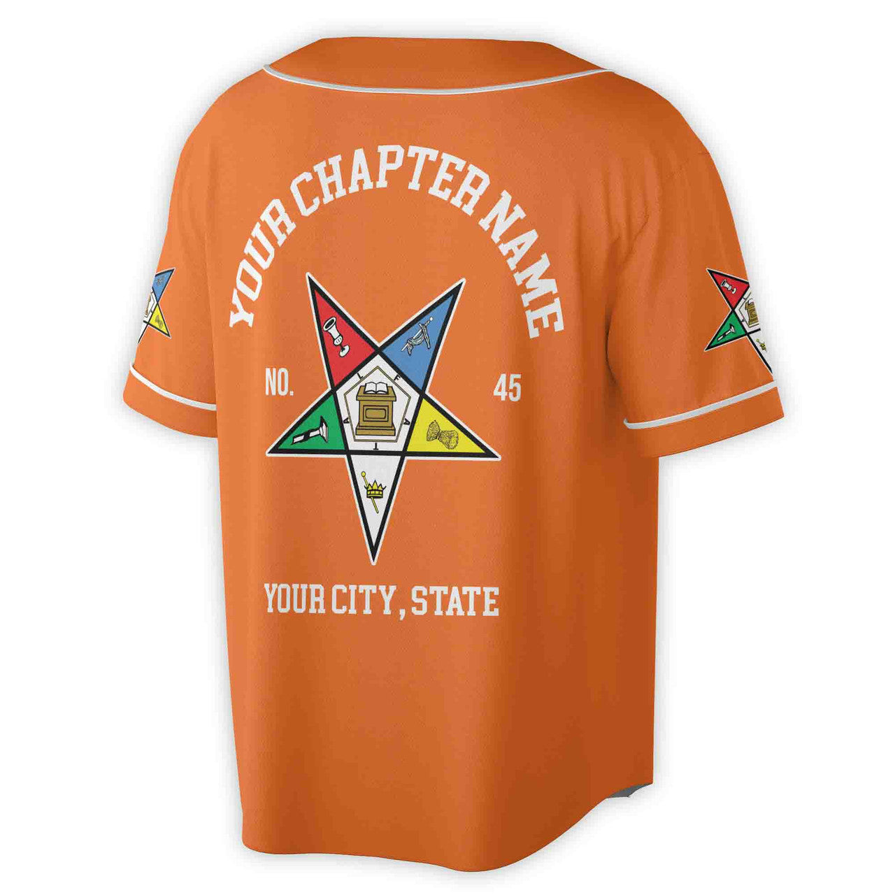 Custom Name Order of the Eastern Star OES Pentagon Up PHA Unisex Baseball Jersey S-5XL - FUKAMASONIC
