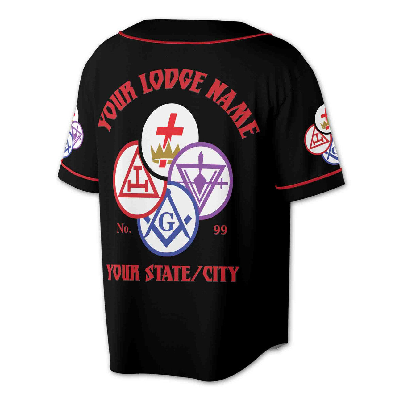 Customize Name Lodge Name York Rite Masonic Freemasonary Freemason Baseball Jersey S-5XL - FUKAMASONIC
