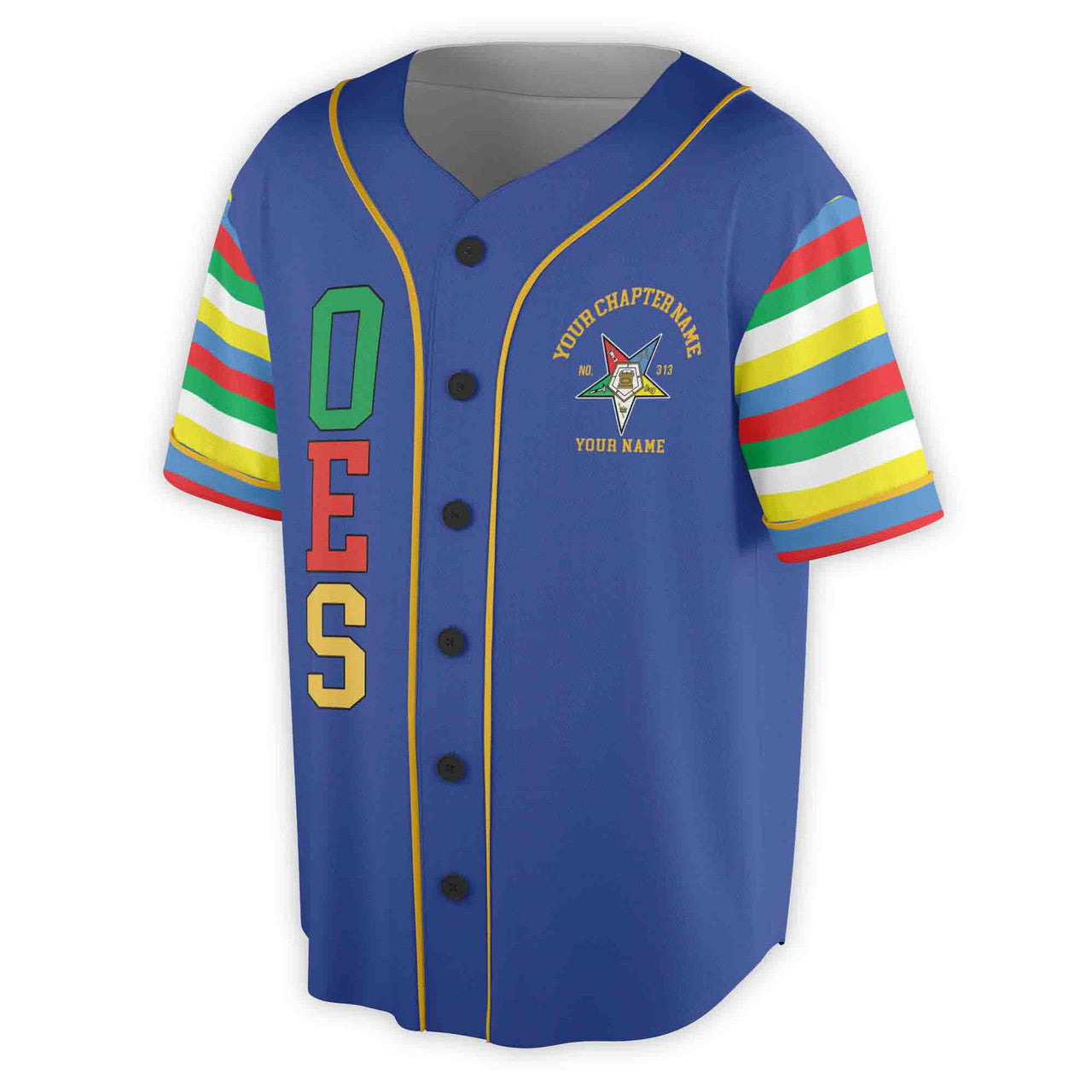 Custom Name Chapter Order of the Eastern Star Masonic OES Unisex Baseball Jersey S-5XL - FUKAMASONIC