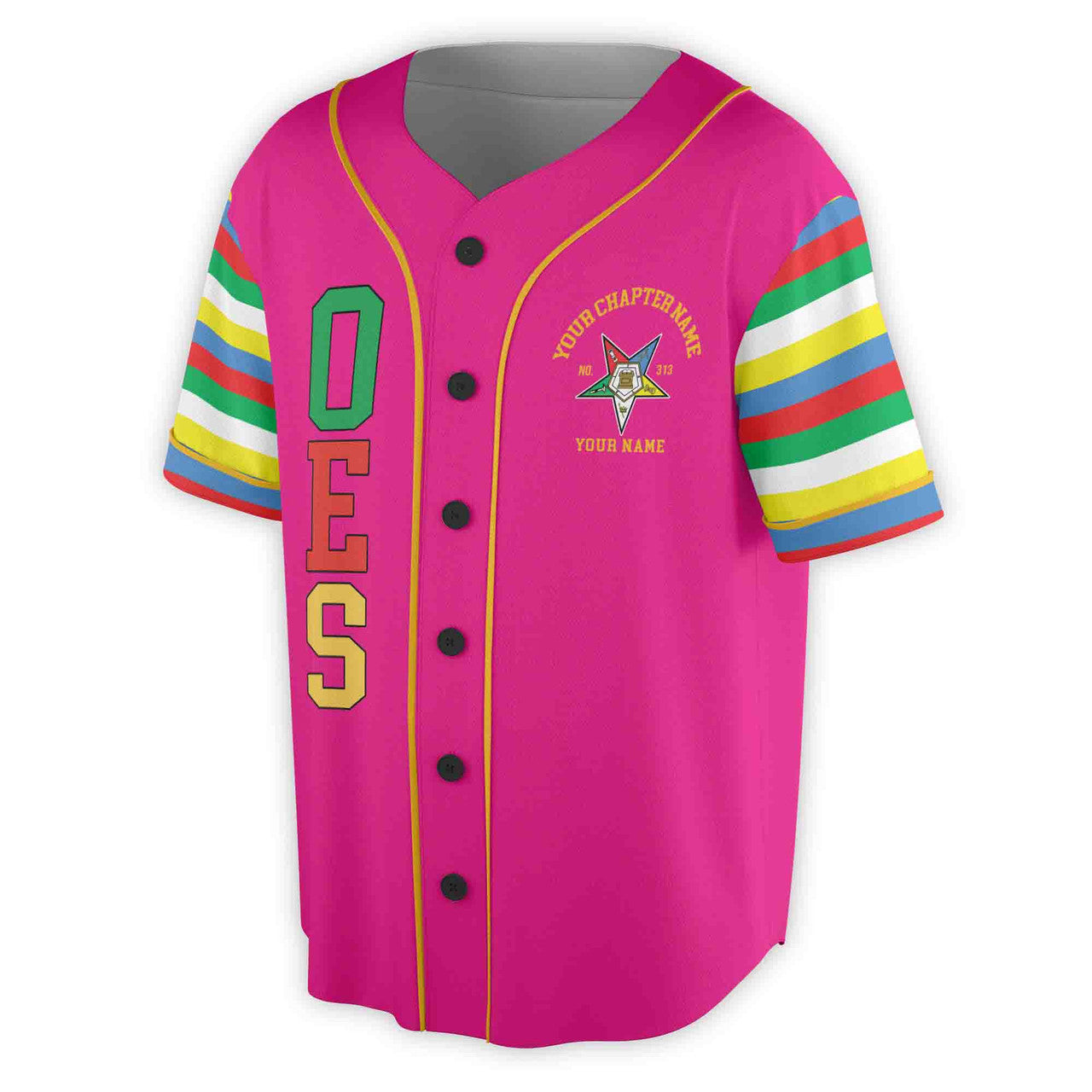 Custom Name Chapter Order of the Eastern Star Masonic OES Unisex Baseball Jersey S-5XL - FUKAMASONIC
