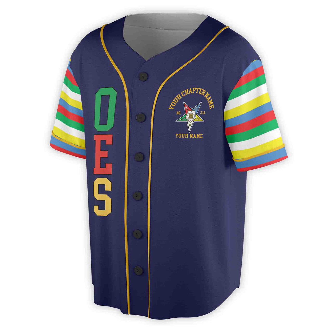 Custom Name Chapter Order of the Eastern Star Masonic OES Unisex Baseball Jersey S-5XL - FUKAMASONIC