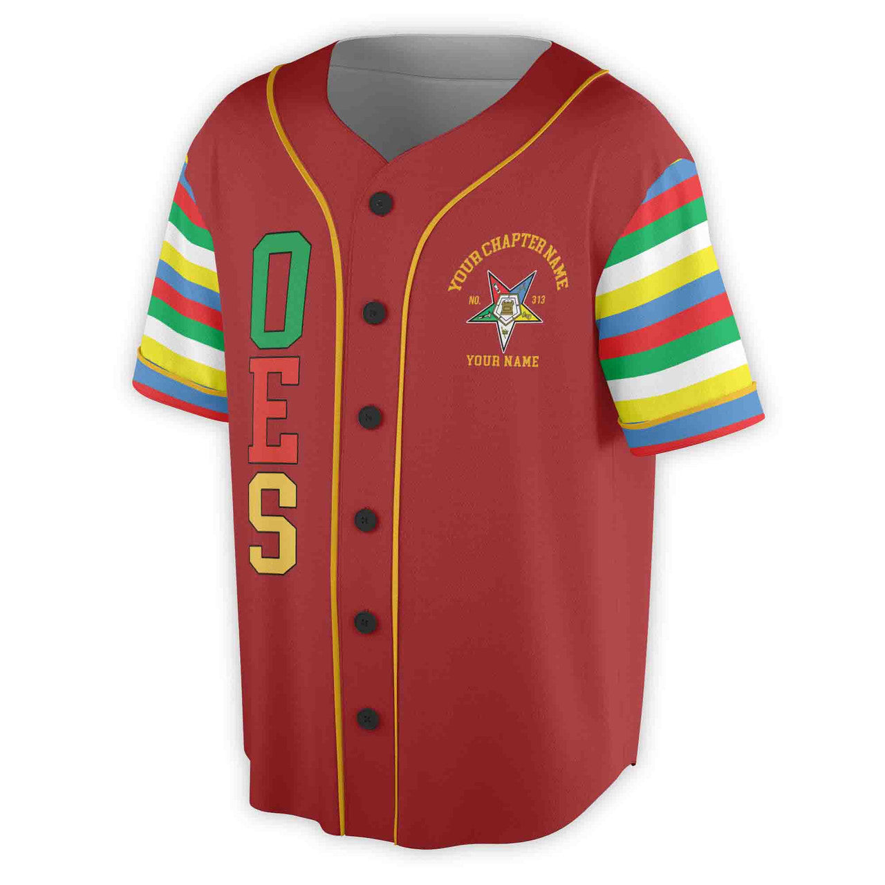 Custom Name Chapter Order of the Eastern Star Masonic OES Unisex Baseball Jersey S-5XL - FUKAMASONIC