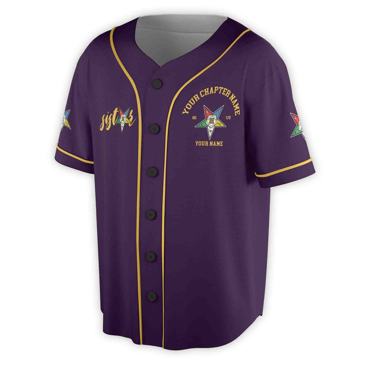 Custom Name Chapter Name OES Sassy and Classy Unisex Baseball Jersey S-5XL - FUKAMASONIC