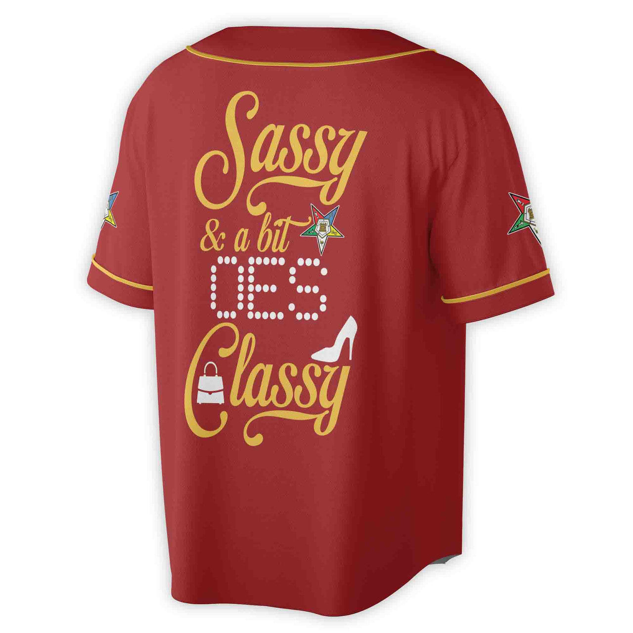 Custom Name Chapter Name OES Sassy and Classy Unisex Baseball Jersey S-5XL - FUKAMASONIC