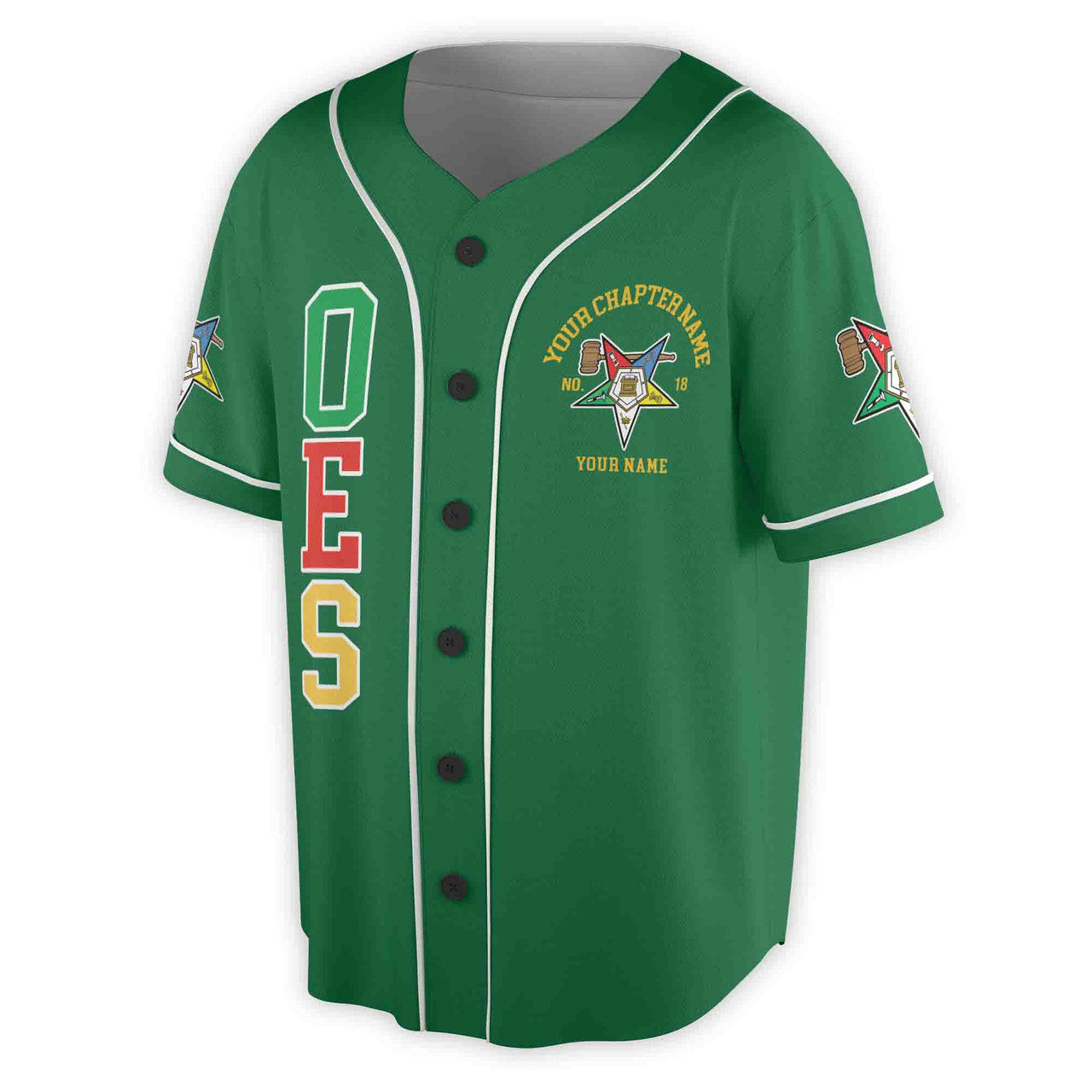 Custom Name Order of the Eastern Star Past Matron OES Gavel Unisex Baseball Jersey S-5XL - FUKAMASONIC