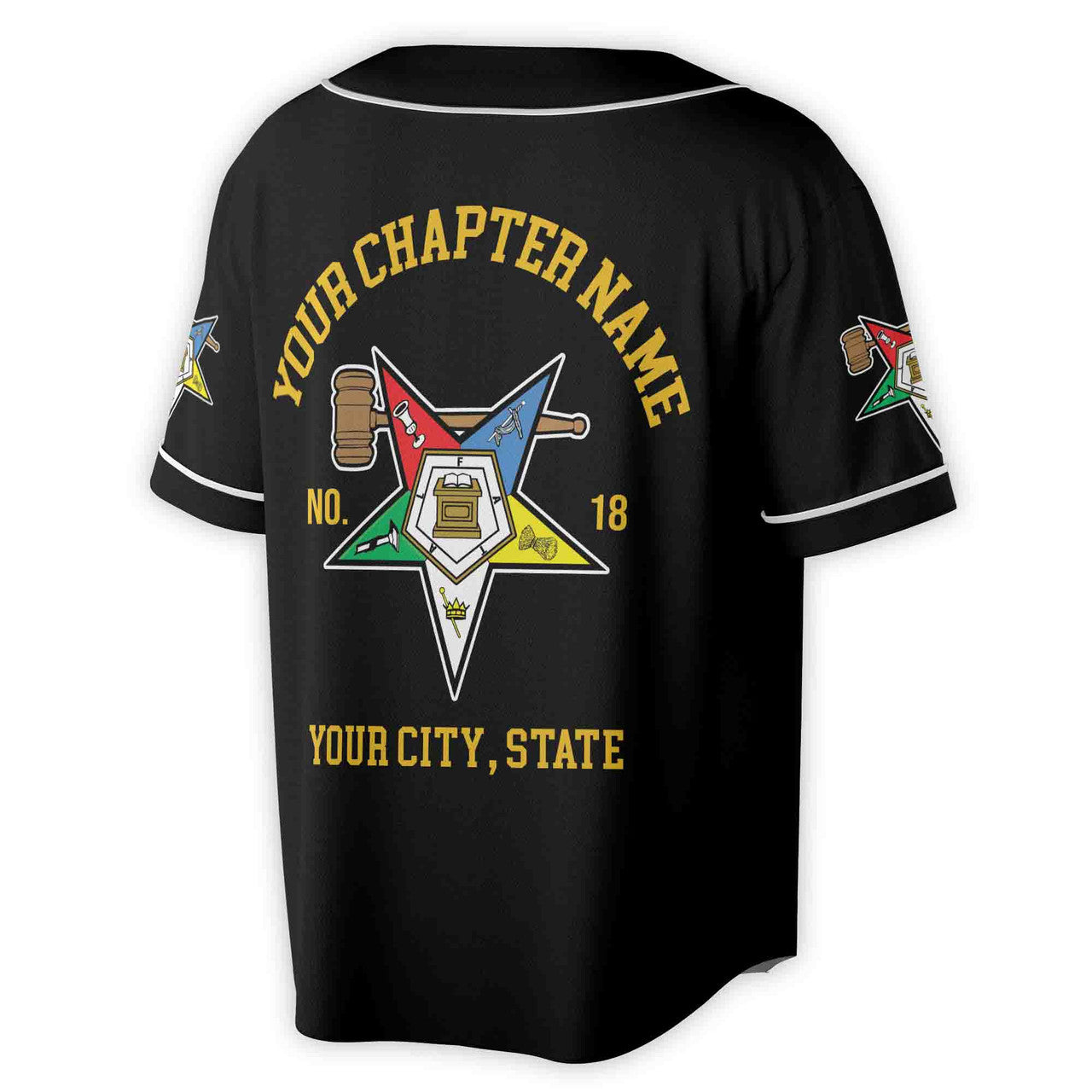 Custom Name Order of the Eastern Star Past Matron OES Gavel Unisex Baseball Jersey S-5XL - FUKAMASONIC