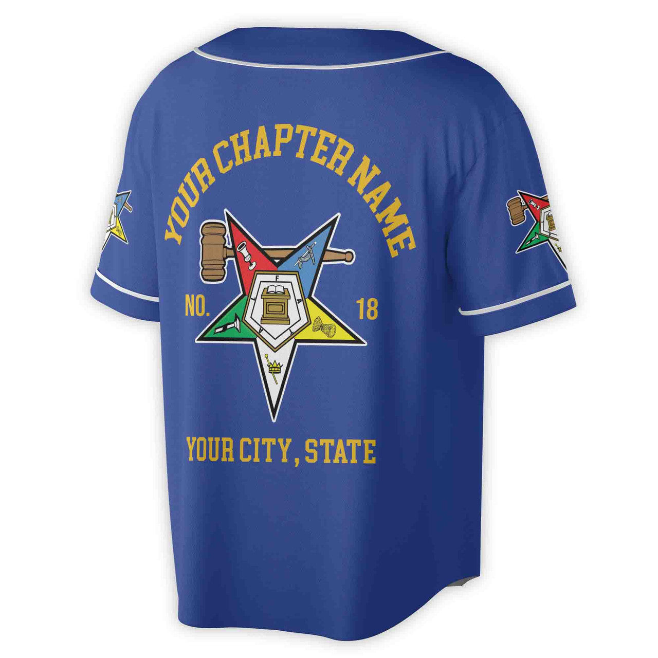 Custom Name Order of the Eastern Star Past Matron OES Gavel Unisex Baseball Jersey S-5XL - FUKAMASONIC