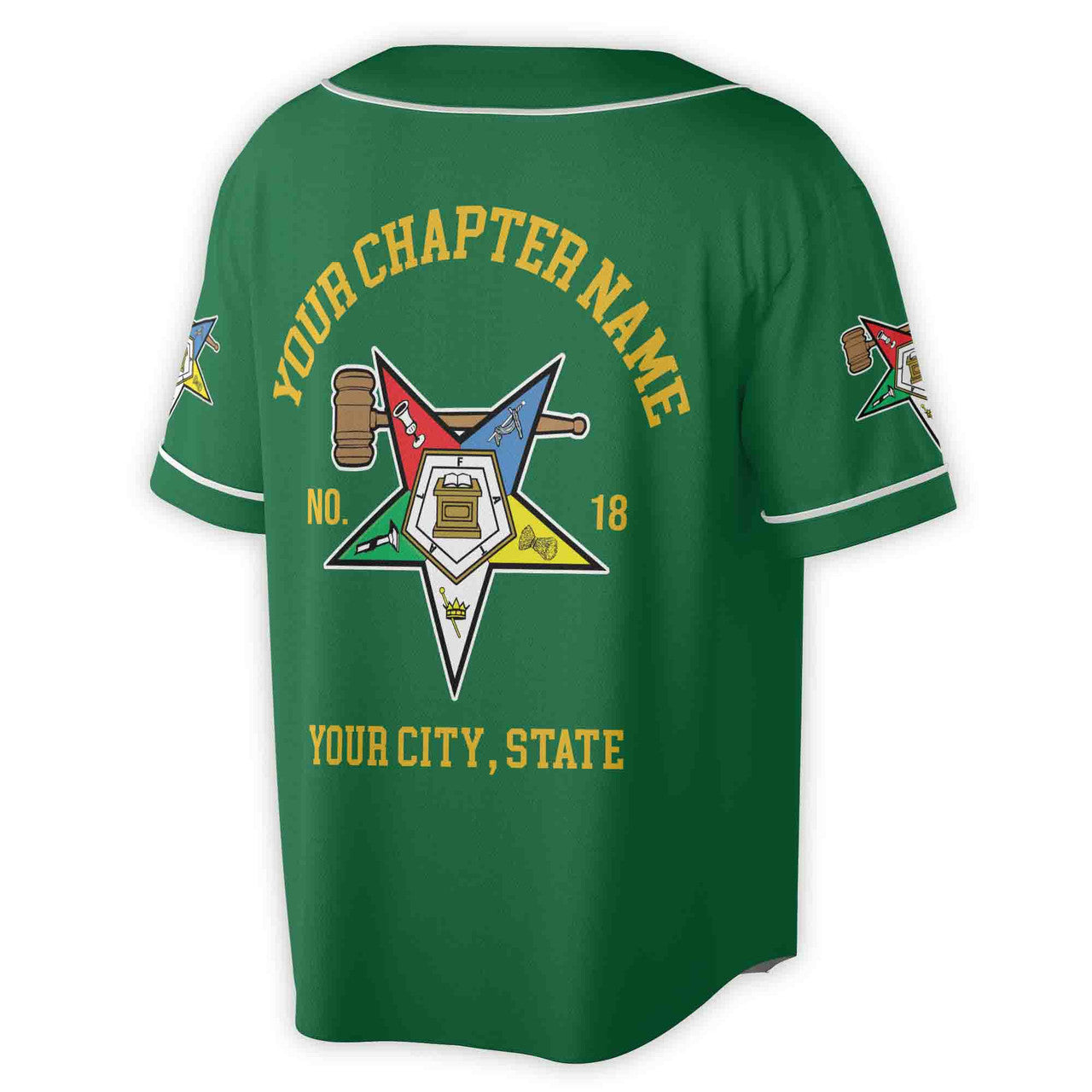 Custom Name Order of the Eastern Star Past Matron OES Gavel Unisex Baseball Jersey S-5XL - FUKAMASONIC