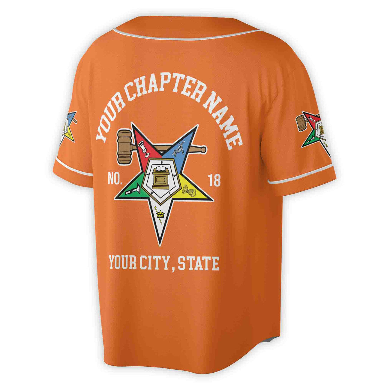 Custom Name Order of the Eastern Star Past Matron OES Gavel Unisex Baseball Jersey S-5XL - FUKAMASONIC
