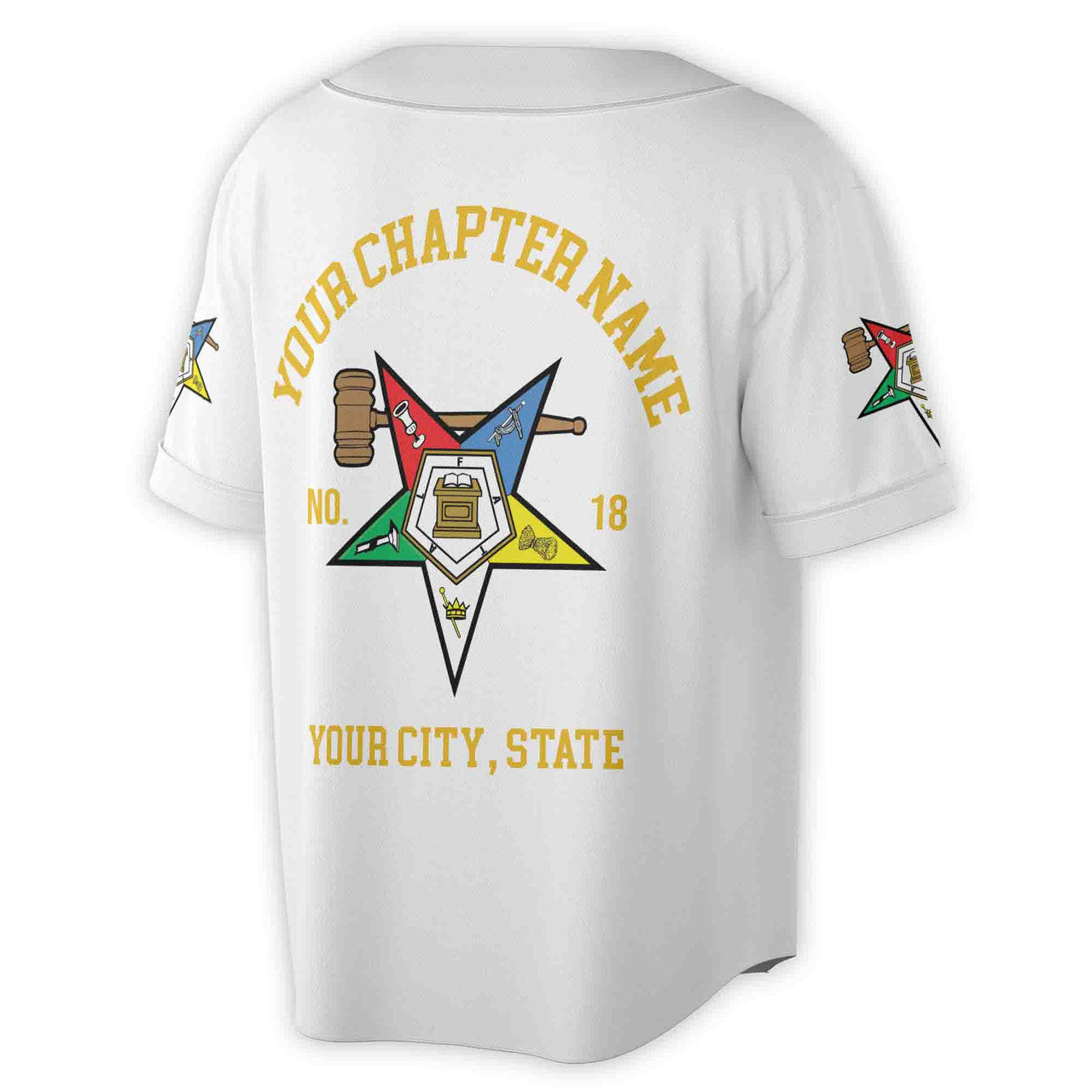 Custom Name Order of the Eastern Star Past Matron OES Gavel Unisex Baseball Jersey S-5XL - FUKAMASONIC