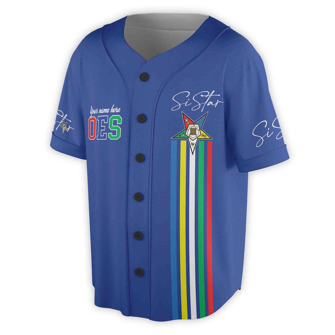 Custom Name Chapter Name Order of the Eastern Star Sistar OES AF&AM Unisex Baseball Jersey S-5XL - FUKAMASONIC