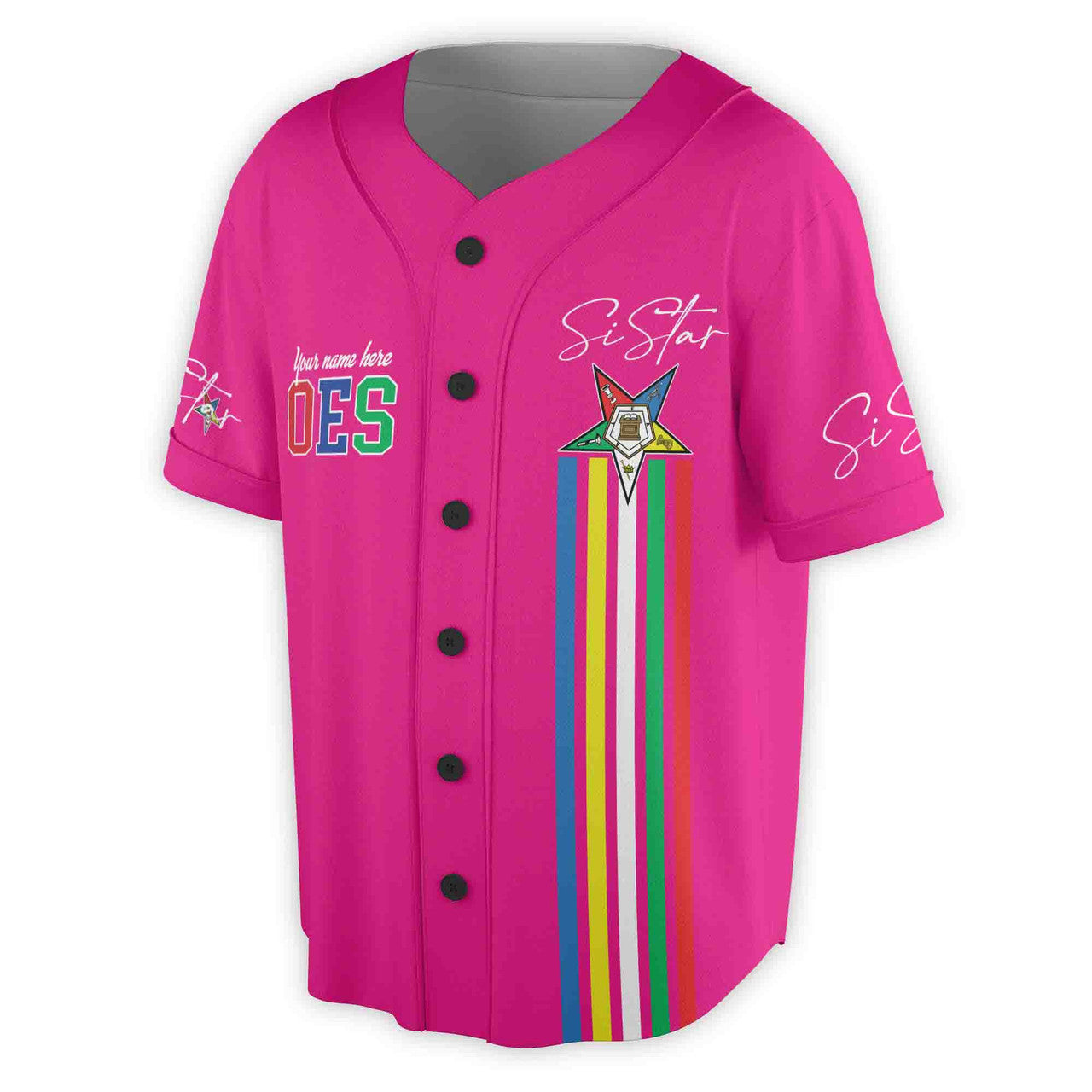 Custom Name Chapter Name Order of the Eastern Star Sistar OES AF&AM Unisex Baseball Jersey S-5XL - FUKAMASONIC