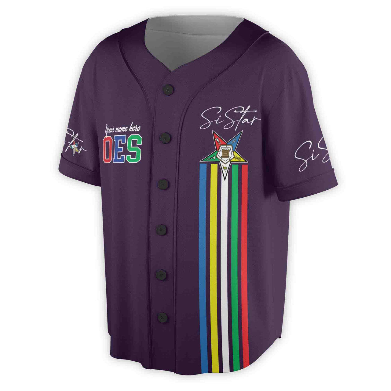 Custom Name Chapter Name Order of the Eastern Star Sistar OES AF&AM Unisex Baseball Jersey S-5XL - FUKAMASONIC
