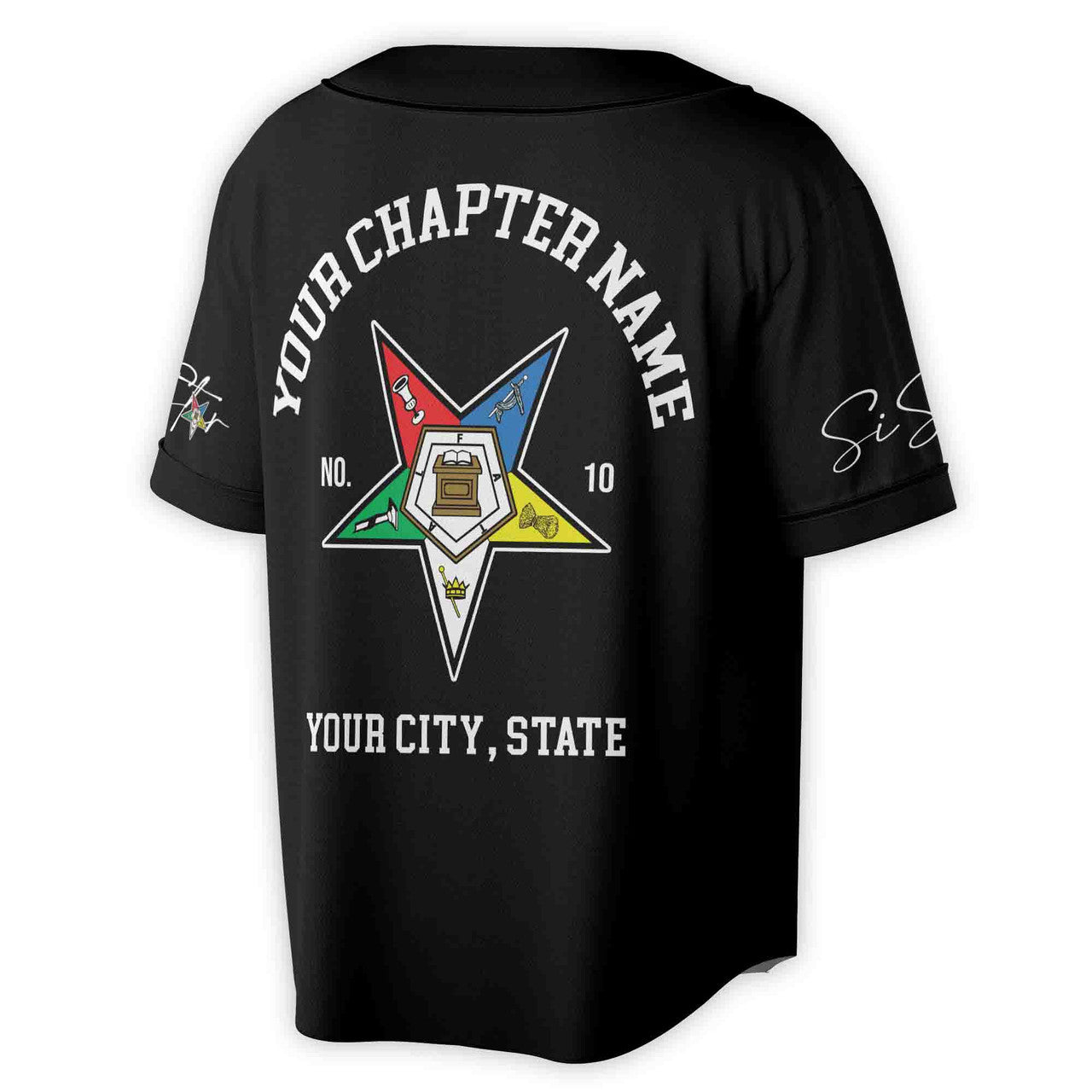 Custom Name Chapter Name Order of the Eastern Star Sistar OES AF&AM Unisex Baseball Jersey S-5XL - FUKAMASONIC