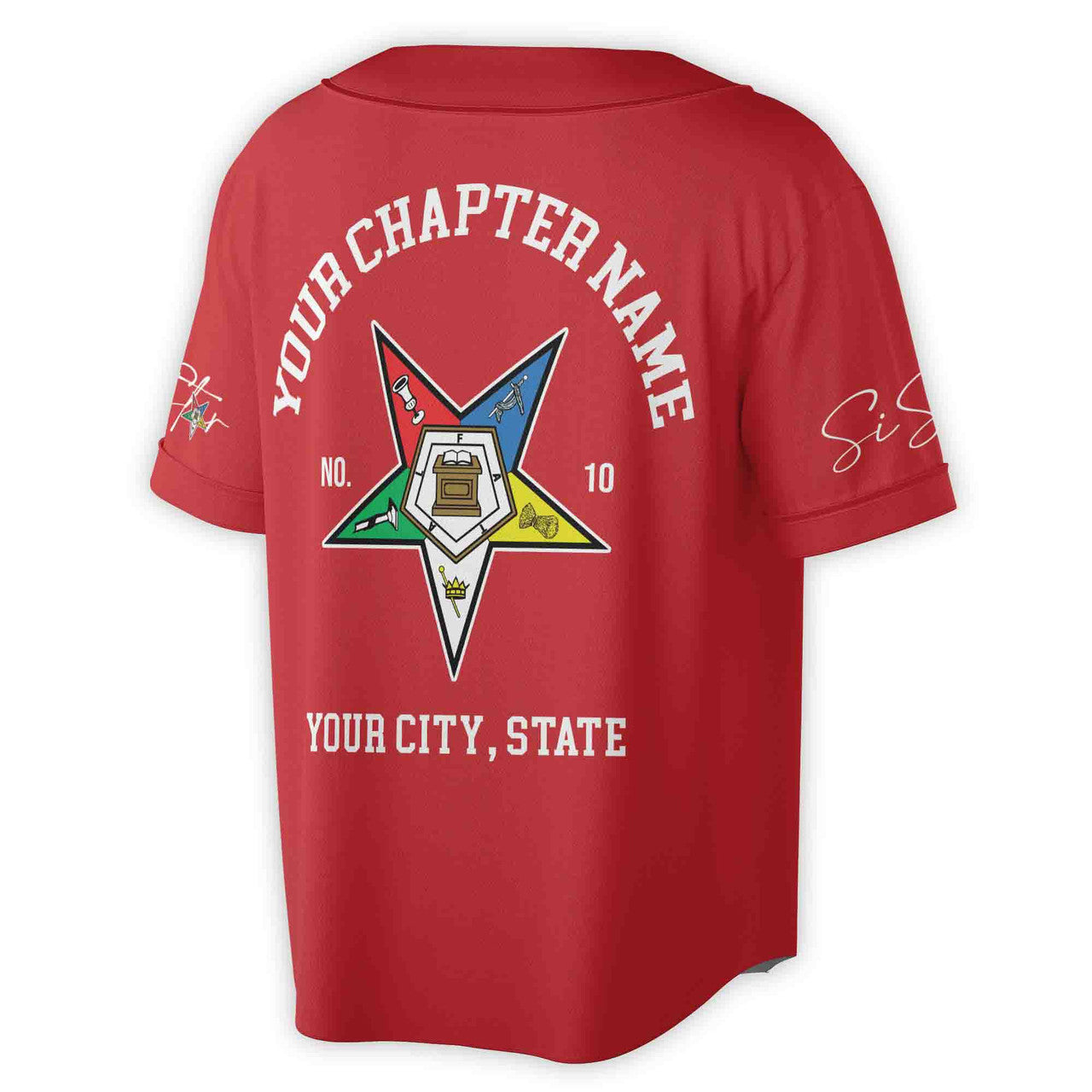 Custom Name Chapter Name Order of the Eastern Star Sistar OES AF&AM Unisex Baseball Jersey S-5XL - FUKAMASONIC