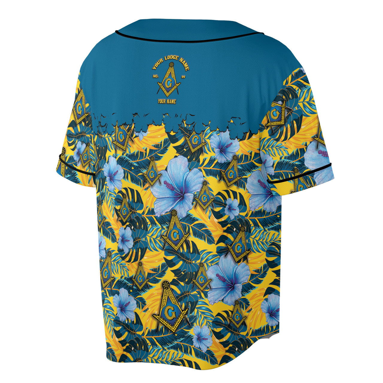 Personalized Masonic Freemason Tropical Floral Baseball Jersey S-5XL - FUKAMASONIC