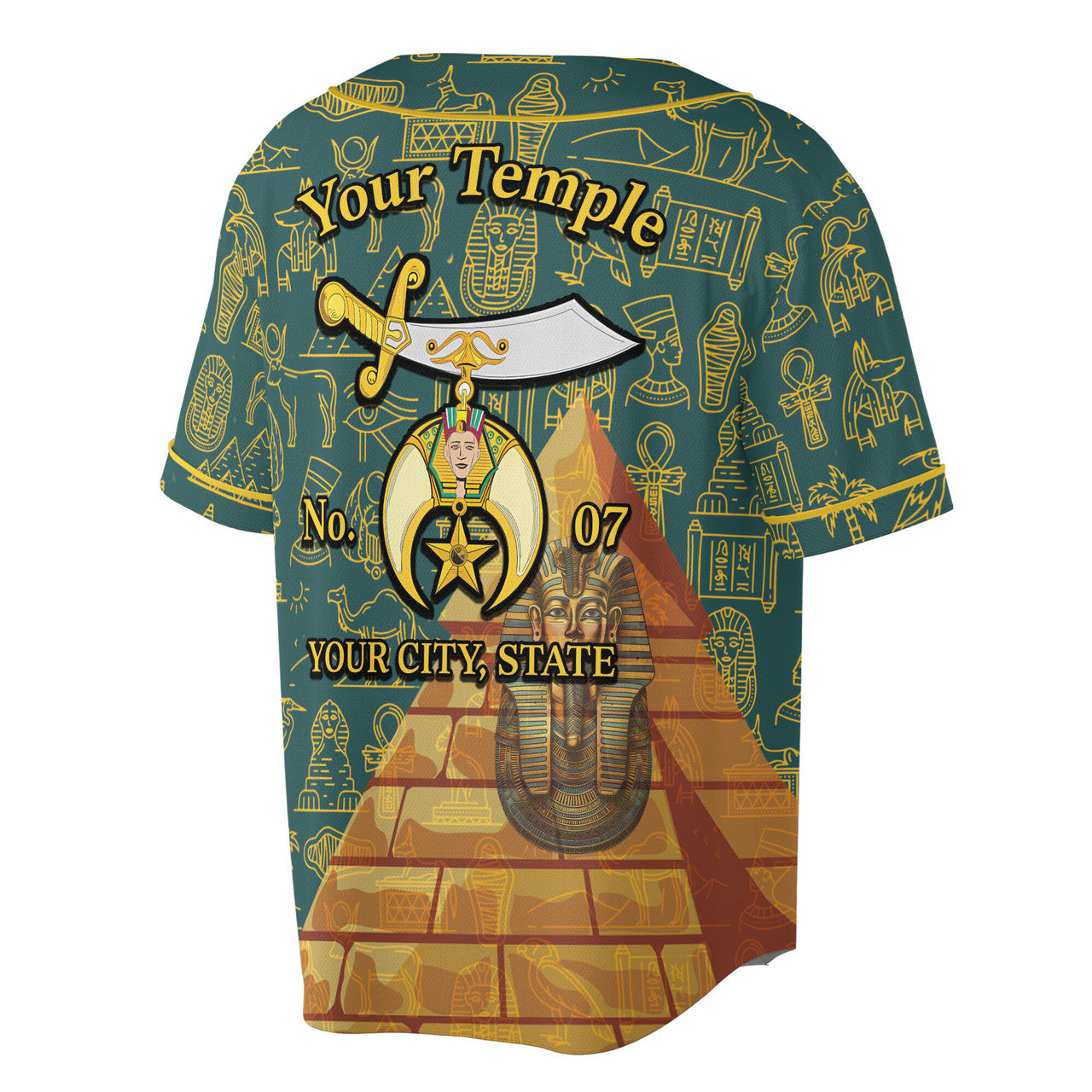 Personalized Masonic Noble Shriner Baseball Jersey S-5XL - FUKAMASONIC