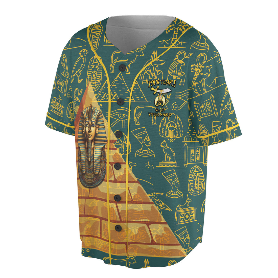 Personalized Masonic Noble Shriner Baseball Jersey S-5XL