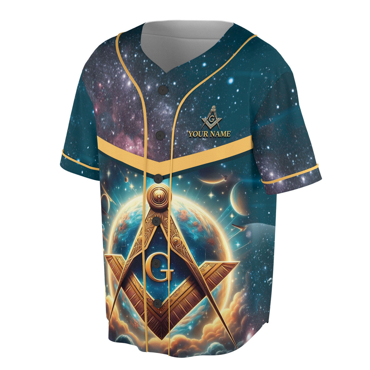 Personalized Freemasonry Mason Galaxy Baseball Jersey S-5XL - FUKAMASONIC