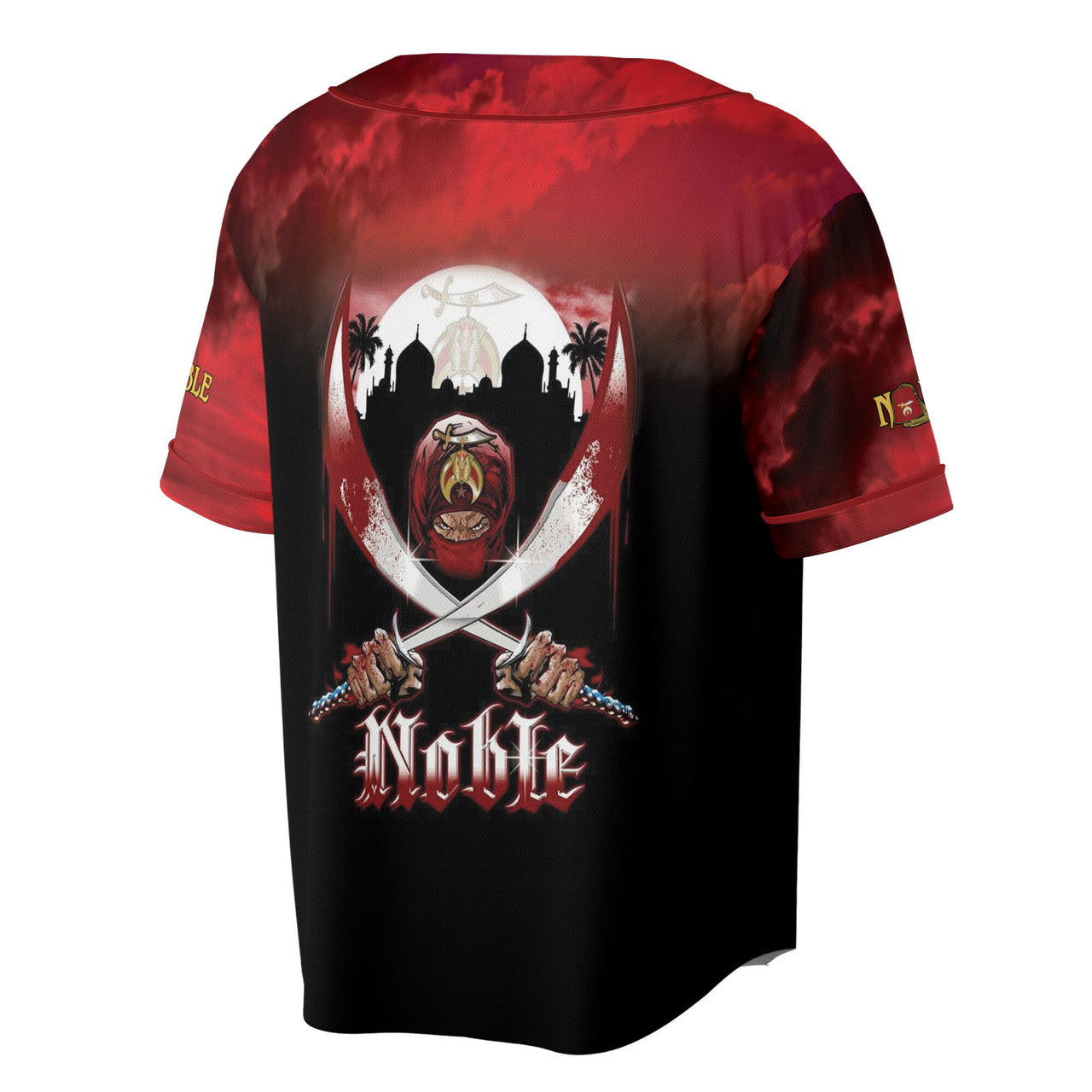Customized Grunge Noble Shriners Dark Moon Baseball Jersey S-5XL - FUKAMASONIC