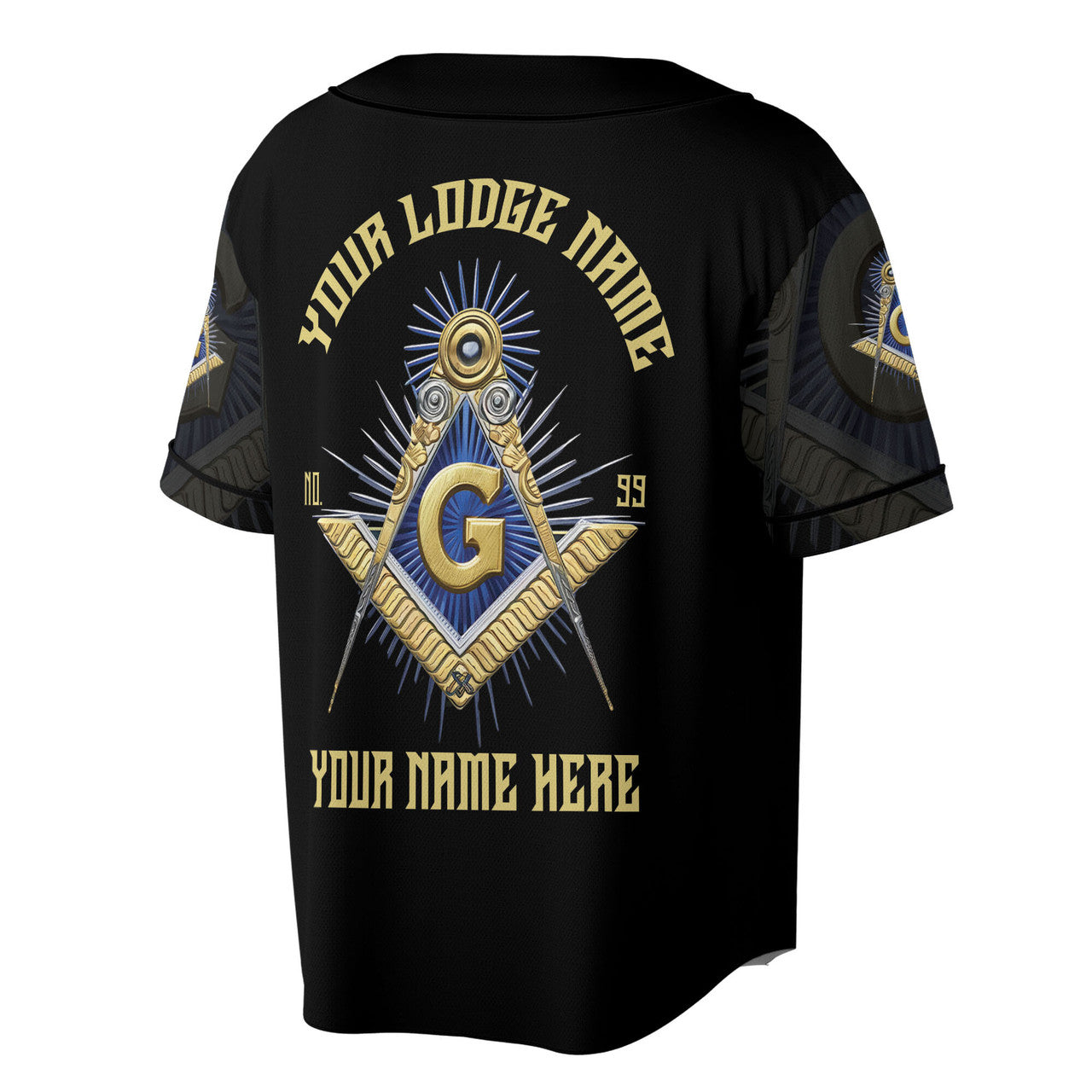Personalized Freemasonry Master Mason Golden Baseball Jersey S-5XL - FUKAMASONIC