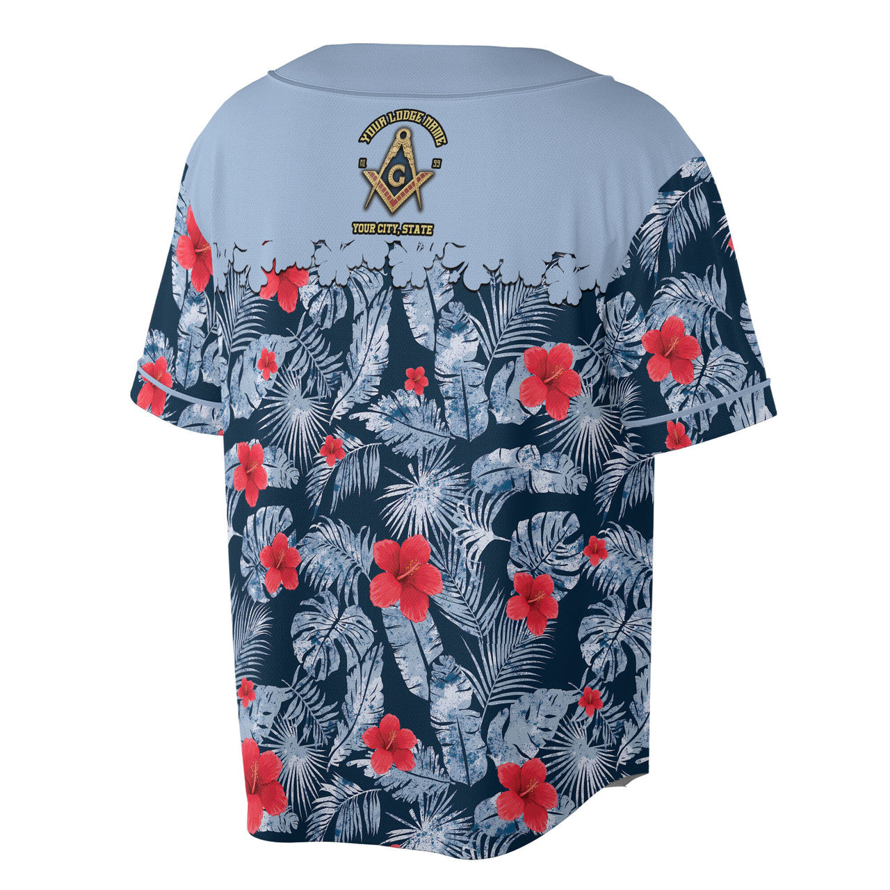 Personalized Masonic Freemasonry Ice Palm Leaf Patten Baseball Jersey S-5XL - FUKAMASONIC