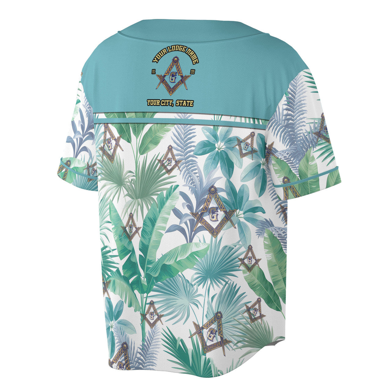 Personalized Freemasson Tropical Palm Leaf Baseball Jersey S-5XL - FUKAMASONIC