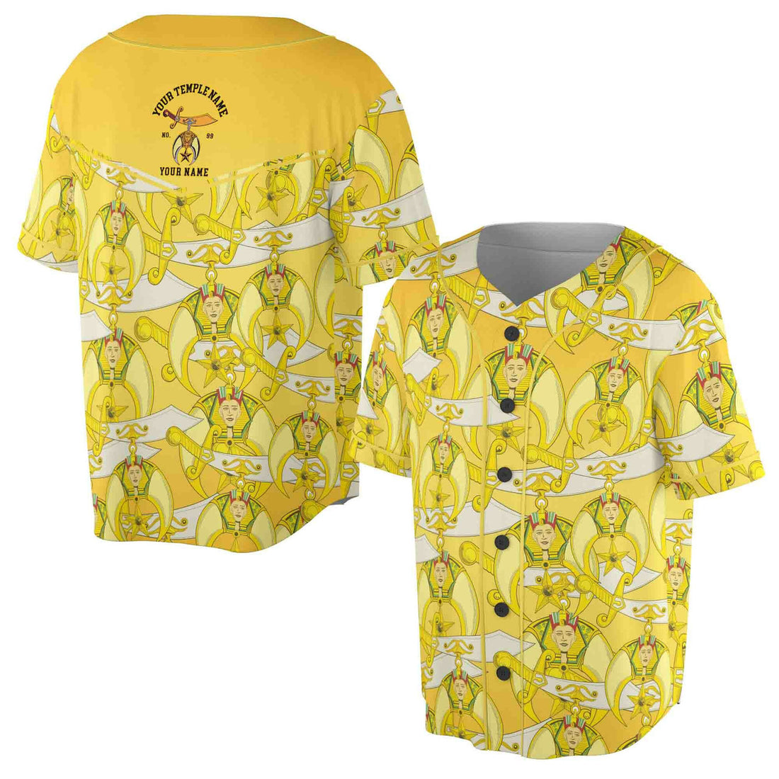 Customized Temple Mason Noble Shriners Baseball Jersey S-5XL