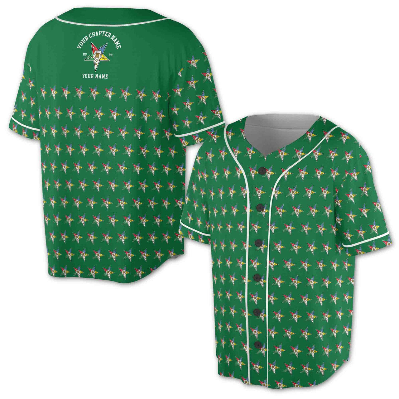 Custom OES Order of The Eastern Star Masonic Multi-color Baseball Jersey S-5Xl - FUKAMASONIC