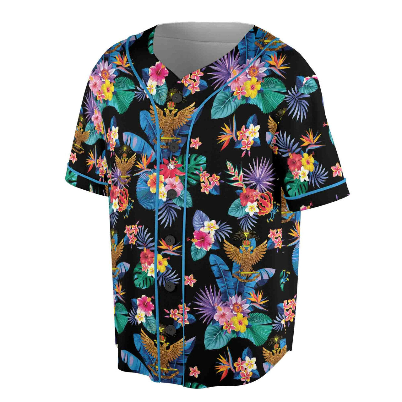 Customized Scottish Rite 32 Tropical Floral Baseball Jersey S-5XL - FUKAMASONIC