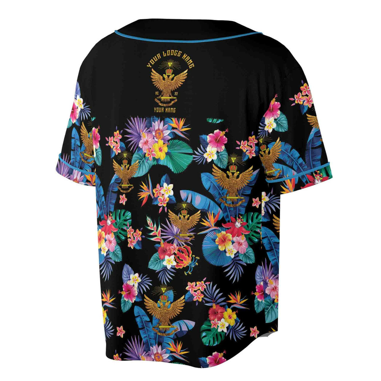 Customized Scottish Rite 32 Tropical Floral Baseball Jersey S-5XL - FUKAMASONIC