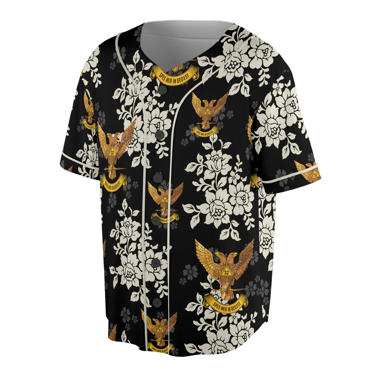Customized Scottish Rite 33 Colorful Palm Leaf Baseball Jersey S-5XL - FUKAMASONIC