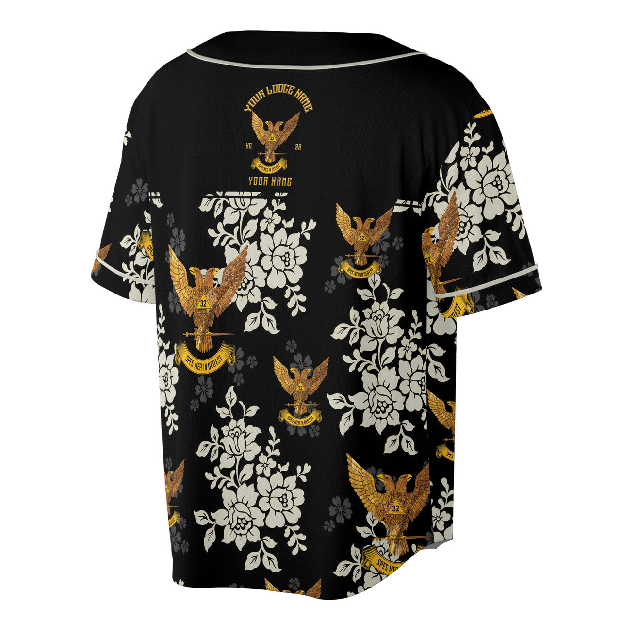 Customized Scottish Rite 33 Colorful Palm Leaf Baseball Jersey S-5XL - FUKAMASONIC