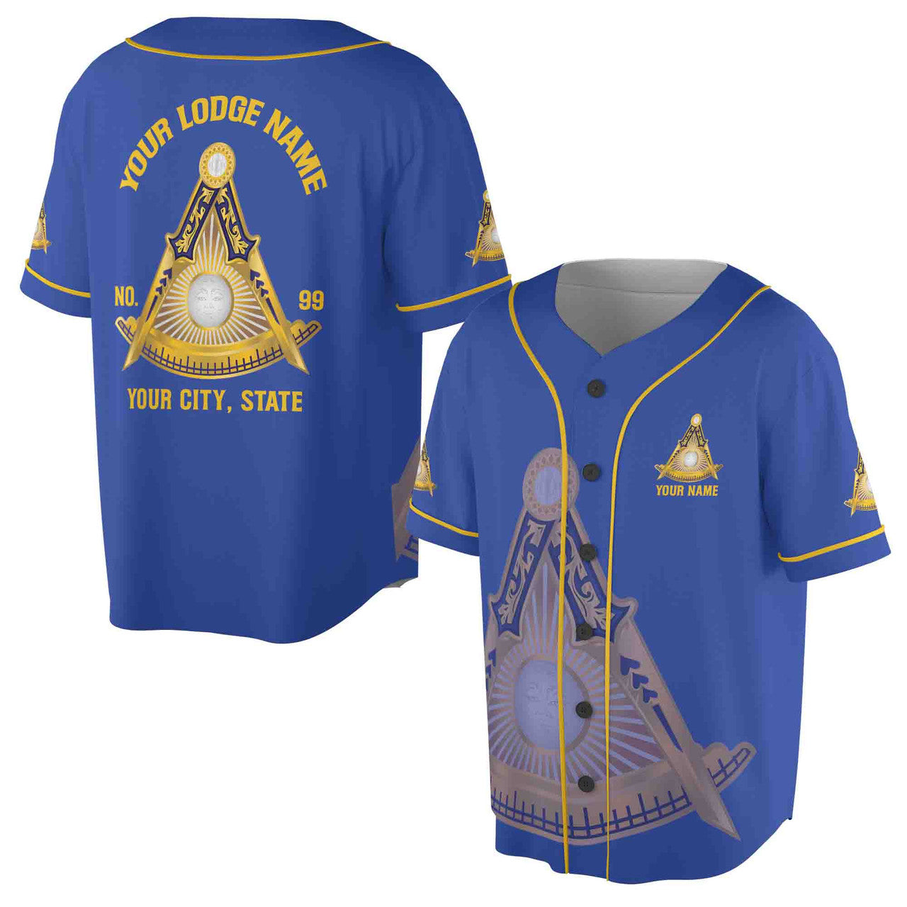 Customized Freemasonry Past Master Masonic Multi-color Baseball Jersey S-5XL - FUKAMASONIC