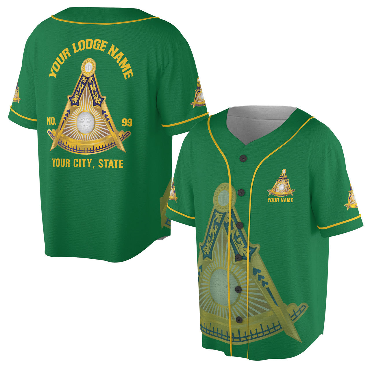 Customized Freemasonry Past Master Masonic Multi-color Baseball Jersey S-5XL - FUKAMASONIC