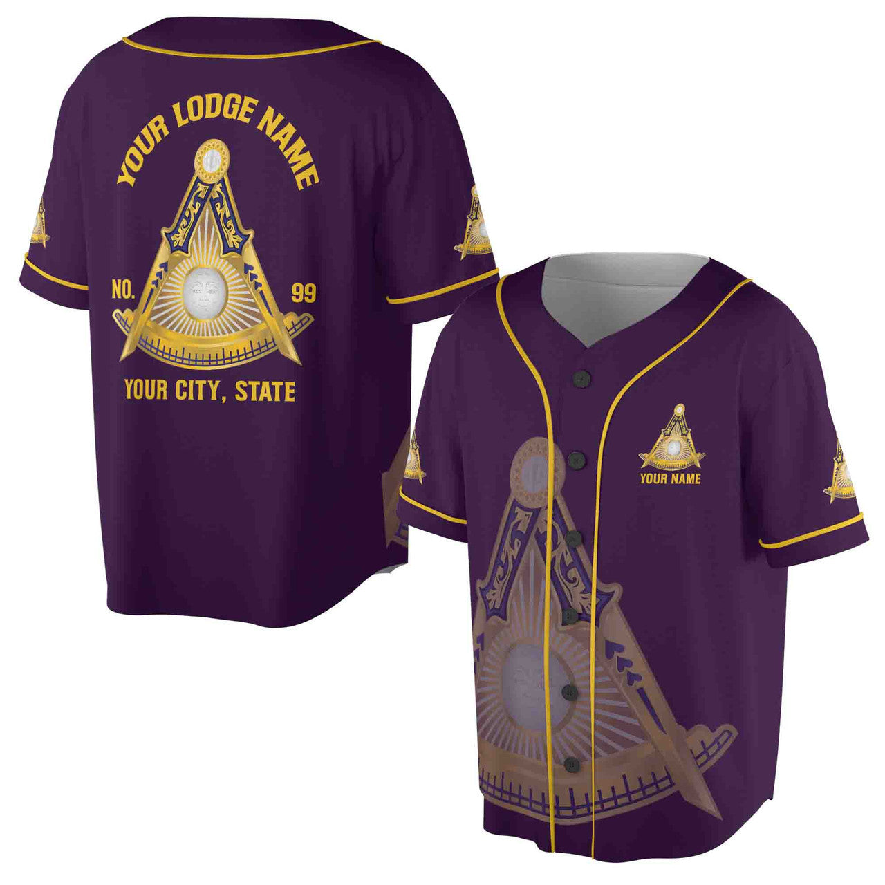 Customized Freemasonry Past Master Masonic Multi-color Baseball Jersey S-5XL - FUKAMASONIC