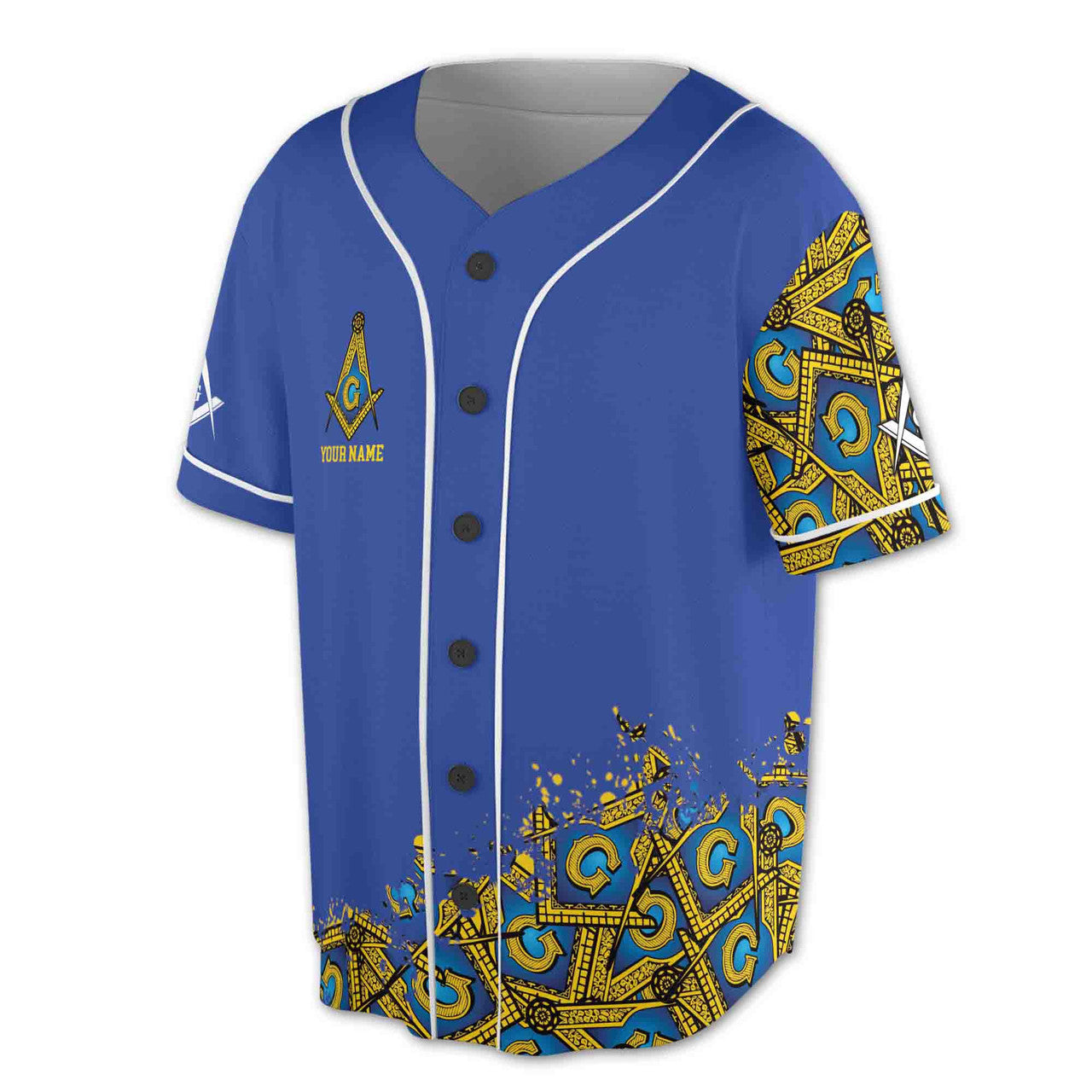 Customized Blue Lodge Master Mason Mansonic Baseball Jersey S-5XL - FUKAMASONIC