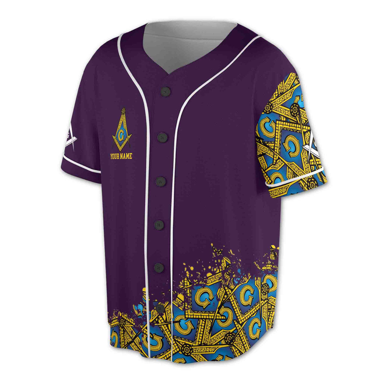 Customized Blue Lodge Master Mason Mansonic Baseball Jersey S-5XL - FUKAMASONIC