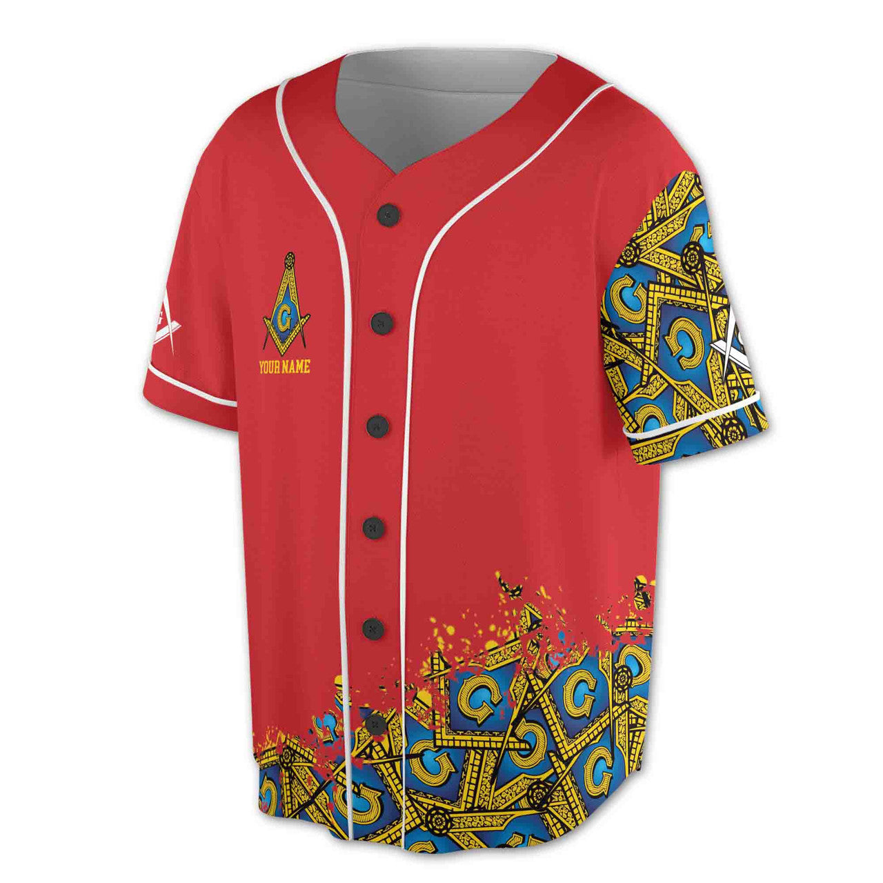 Customized Blue Lodge Master Mason Mansonic Baseball Jersey S-5XL - FUKAMASONIC