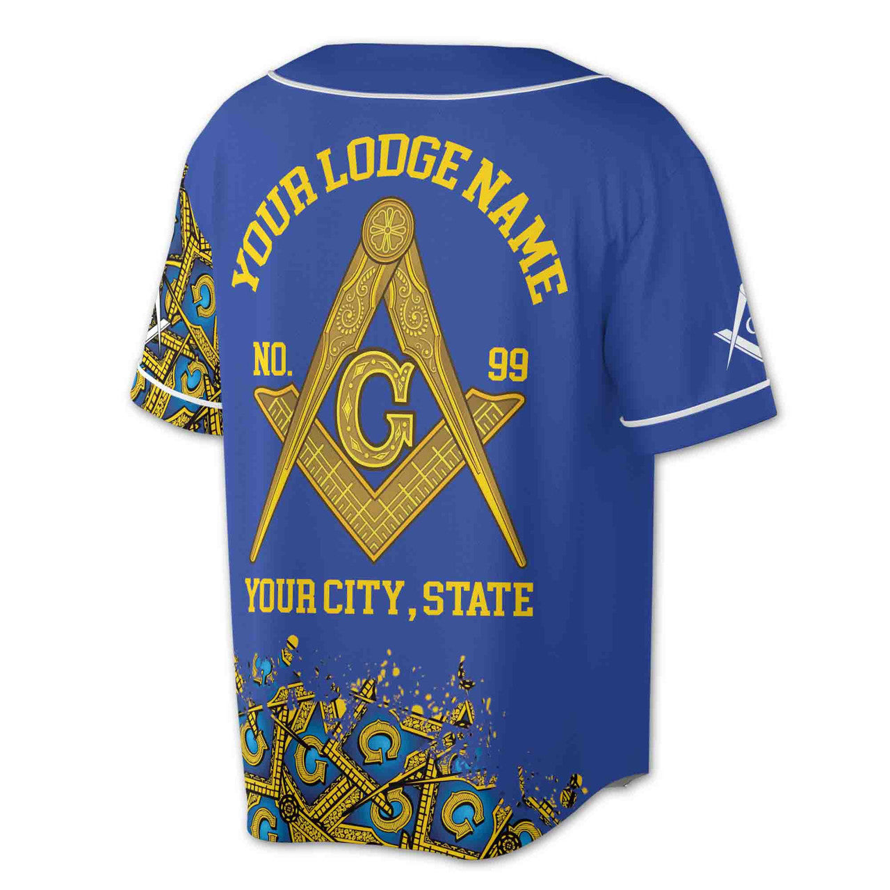 Customized Blue Lodge Master Mason Mansonic Baseball Jersey S-5XL - FUKAMASONIC