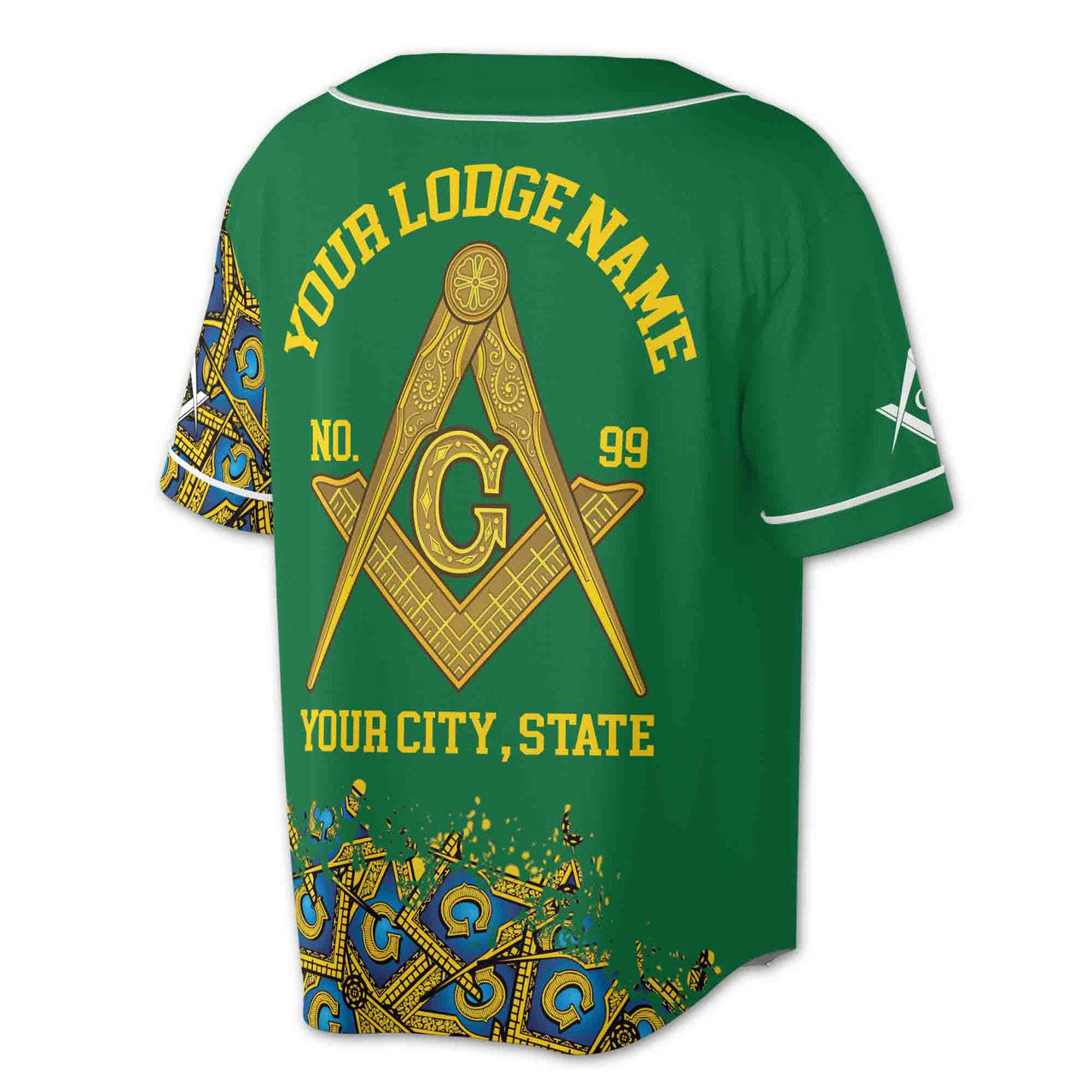 Customized Blue Lodge Master Mason Mansonic Baseball Jersey S-5XL - FUKAMASONIC