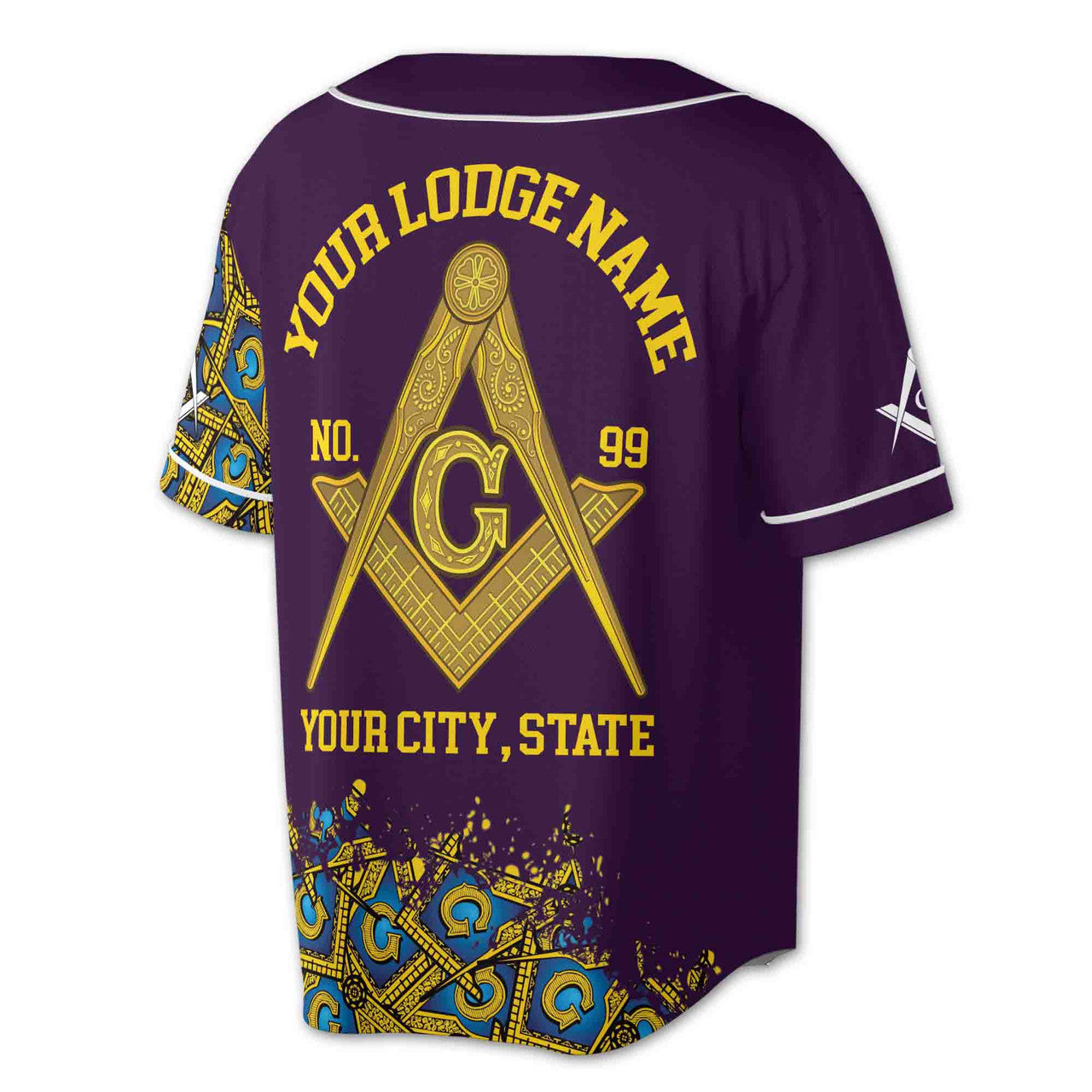 Customized Blue Lodge Master Mason Mansonic Baseball Jersey S-5XL - FUKAMASONIC