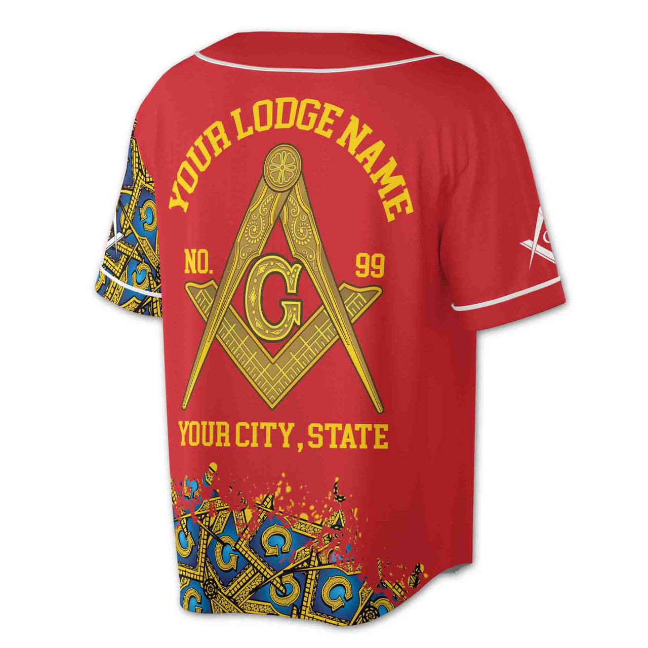 Customized Blue Lodge Master Mason Mansonic Baseball Jersey S-5XL - FUKAMASONIC