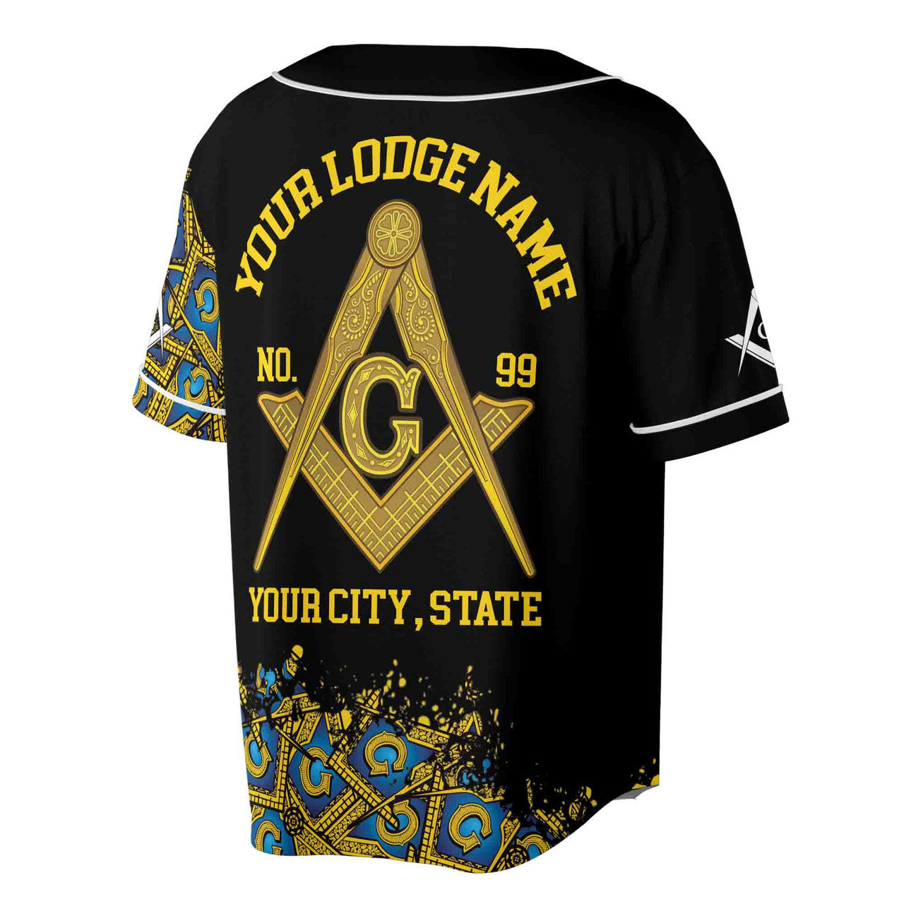 Customized Blue Lodge Master Mason Mansonic Baseball Jersey S-5XL - FUKAMASONIC