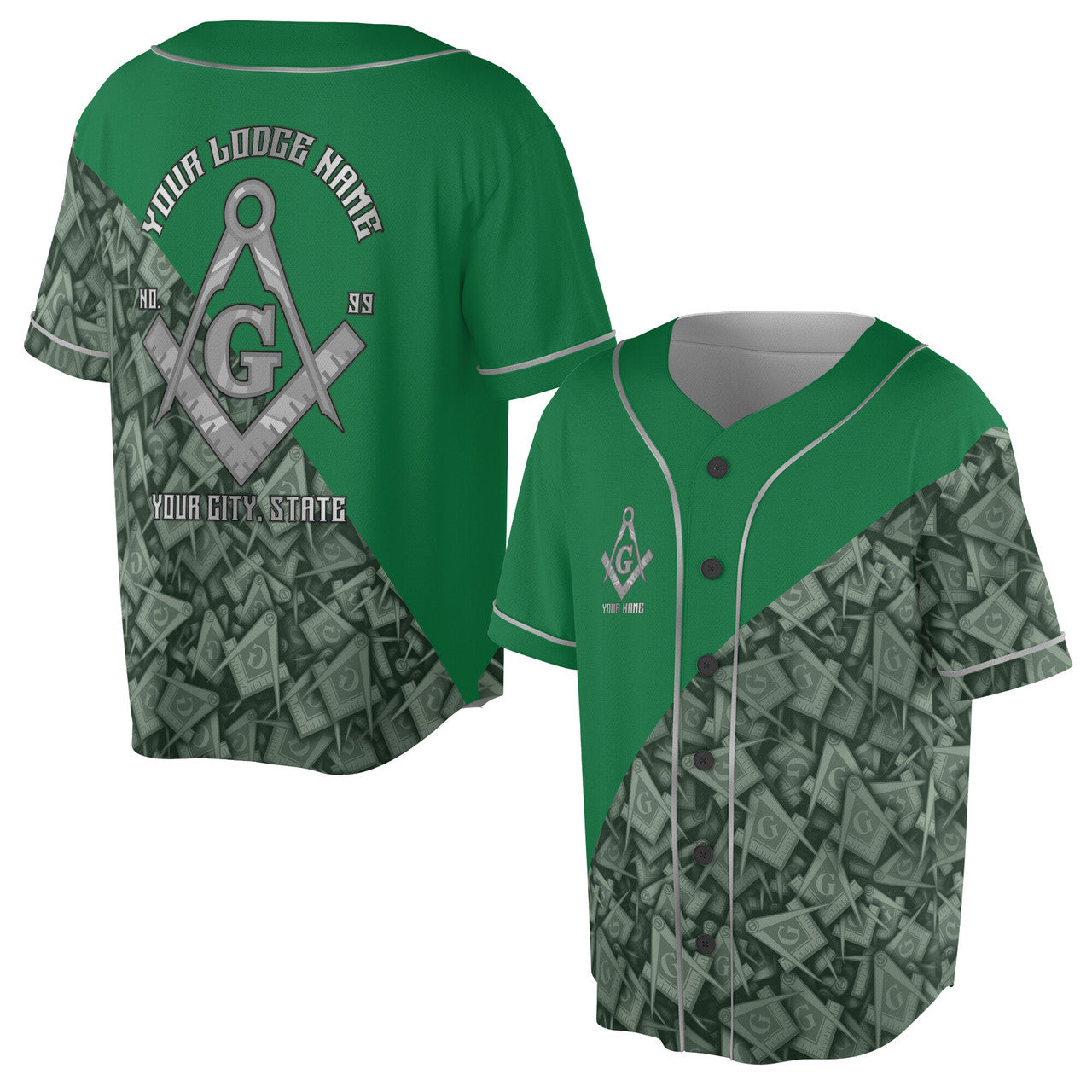 Customized Masonry Master Mason Multi-color Baseball Jersey S-5XL - FUKAMASONIC