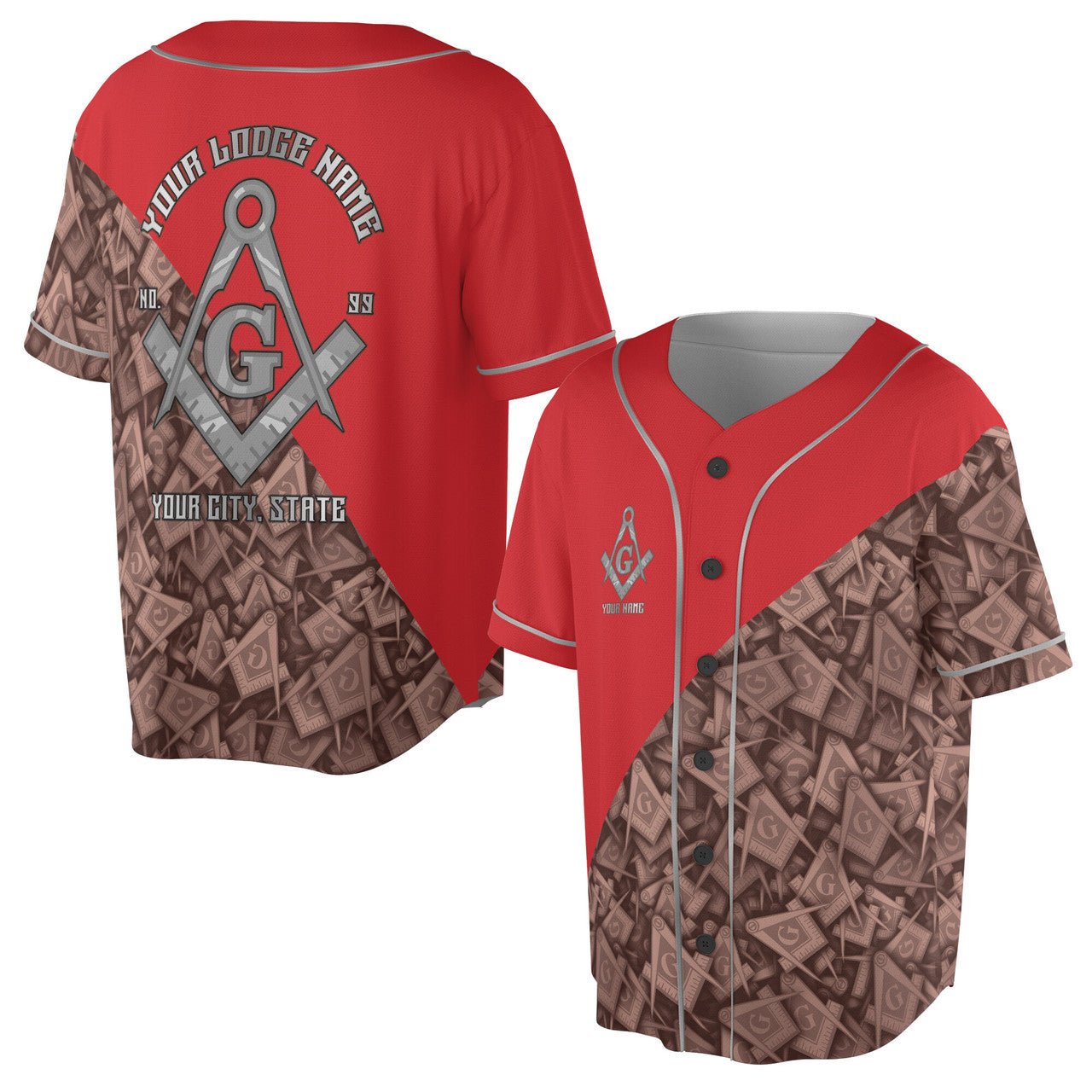 Customized Masonry Master Mason Multi-color Baseball Jersey S-5XL - FUKAMASONIC