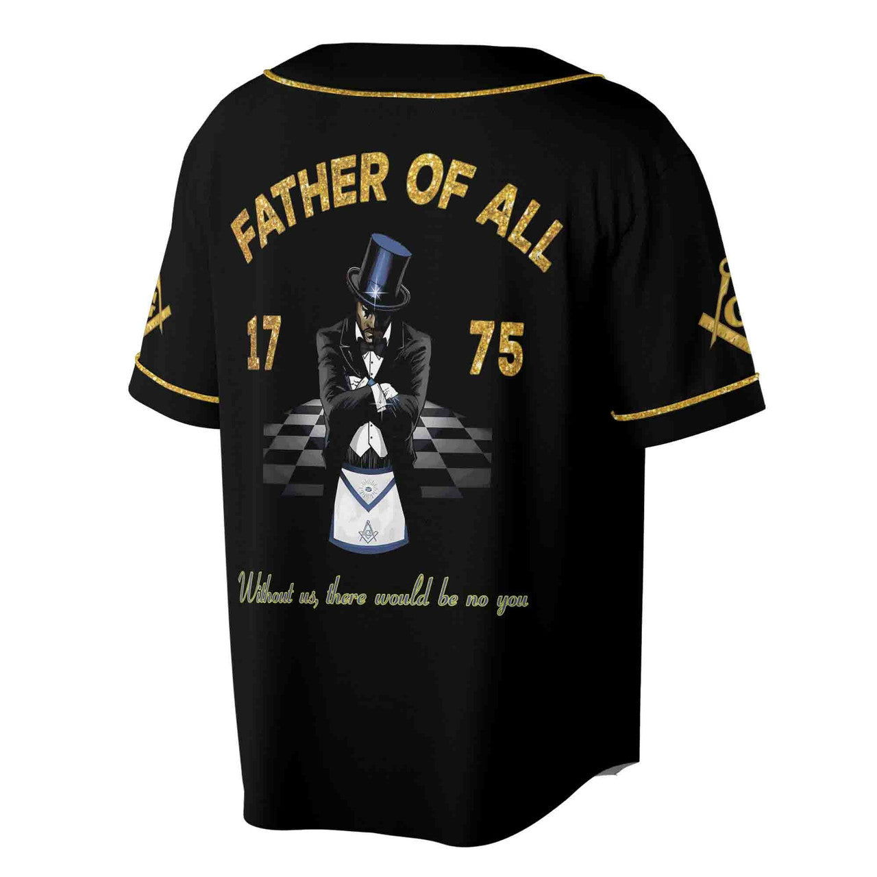 Personalized Freemason Father Of All Golden Line Baseball Jersey S-5XL - FUKAMASONIC