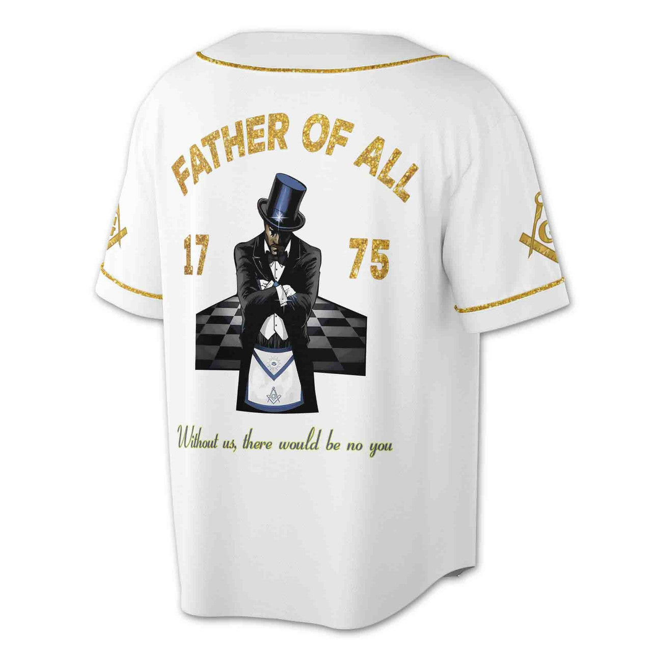 Personalized Freemason Father Of All Golden Line Baseball Jersey S-5XL - FUKAMASONIC