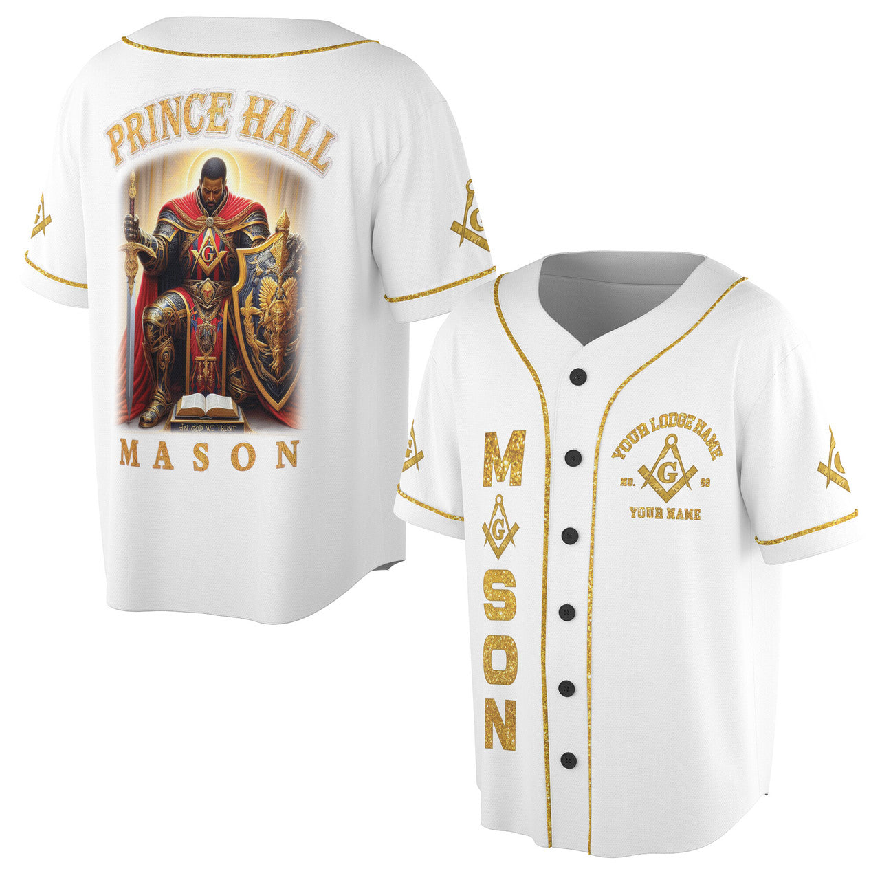 Customized Mason Prince Hall F&A.M Baseball Jersey S-5XL - FUKAMASONIC