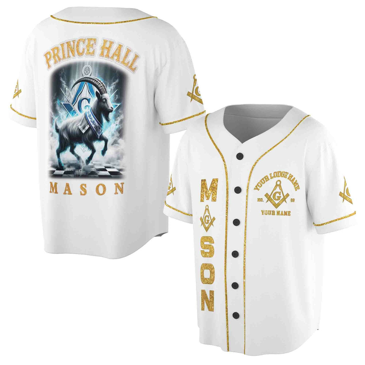 Personalized Freemason Prince Hall Custom Baseball Jersey S-5XL - FUKAMASONIC